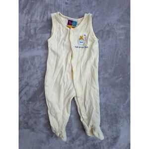 Disney Pooh Baby Romper Sleeveless Footed Pajamas‎ Cream Peek-A-Boo Pooh